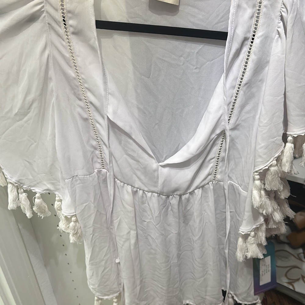 Show Me Your MuMu White Tassel Dress